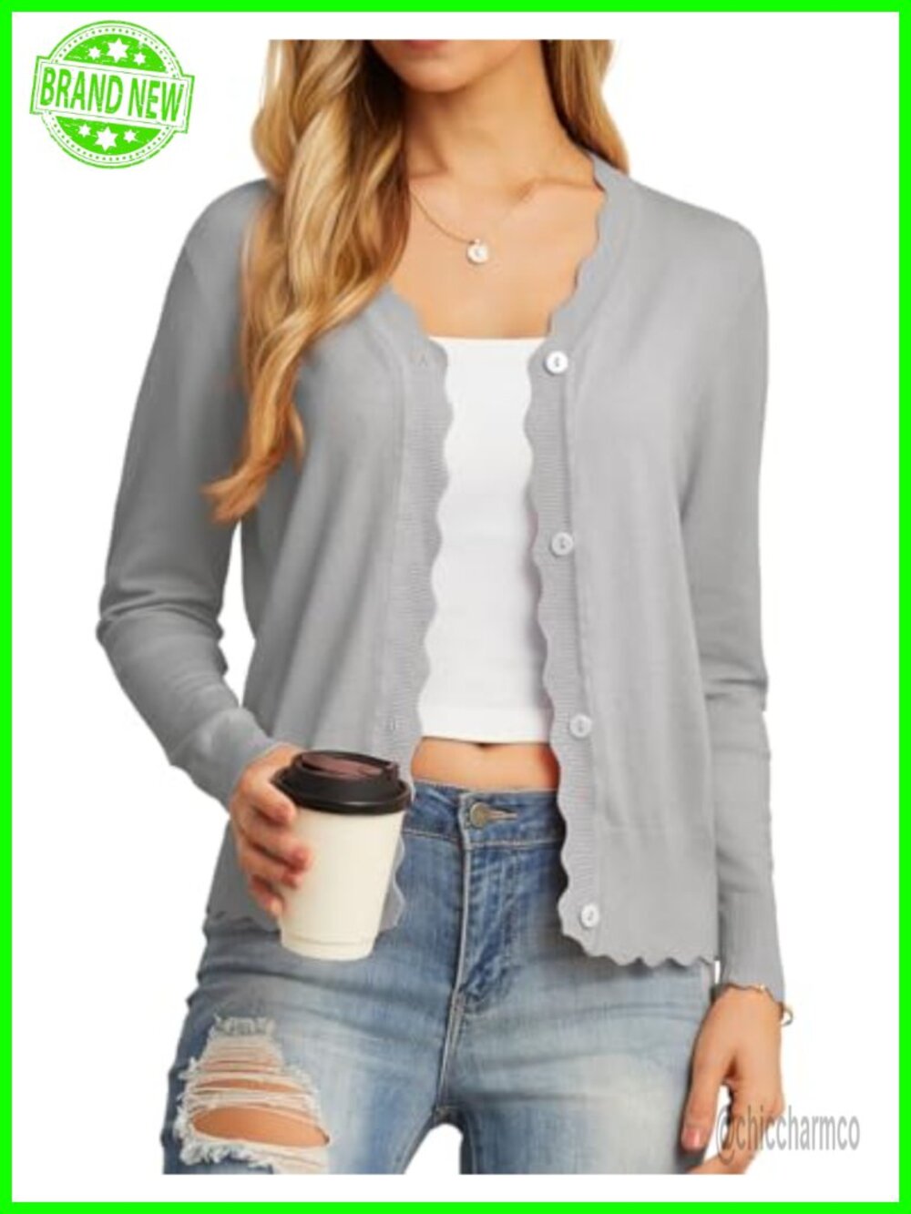 Women's Lightweight V-Neck Button Down Cardigan Sweater Stretch Knit